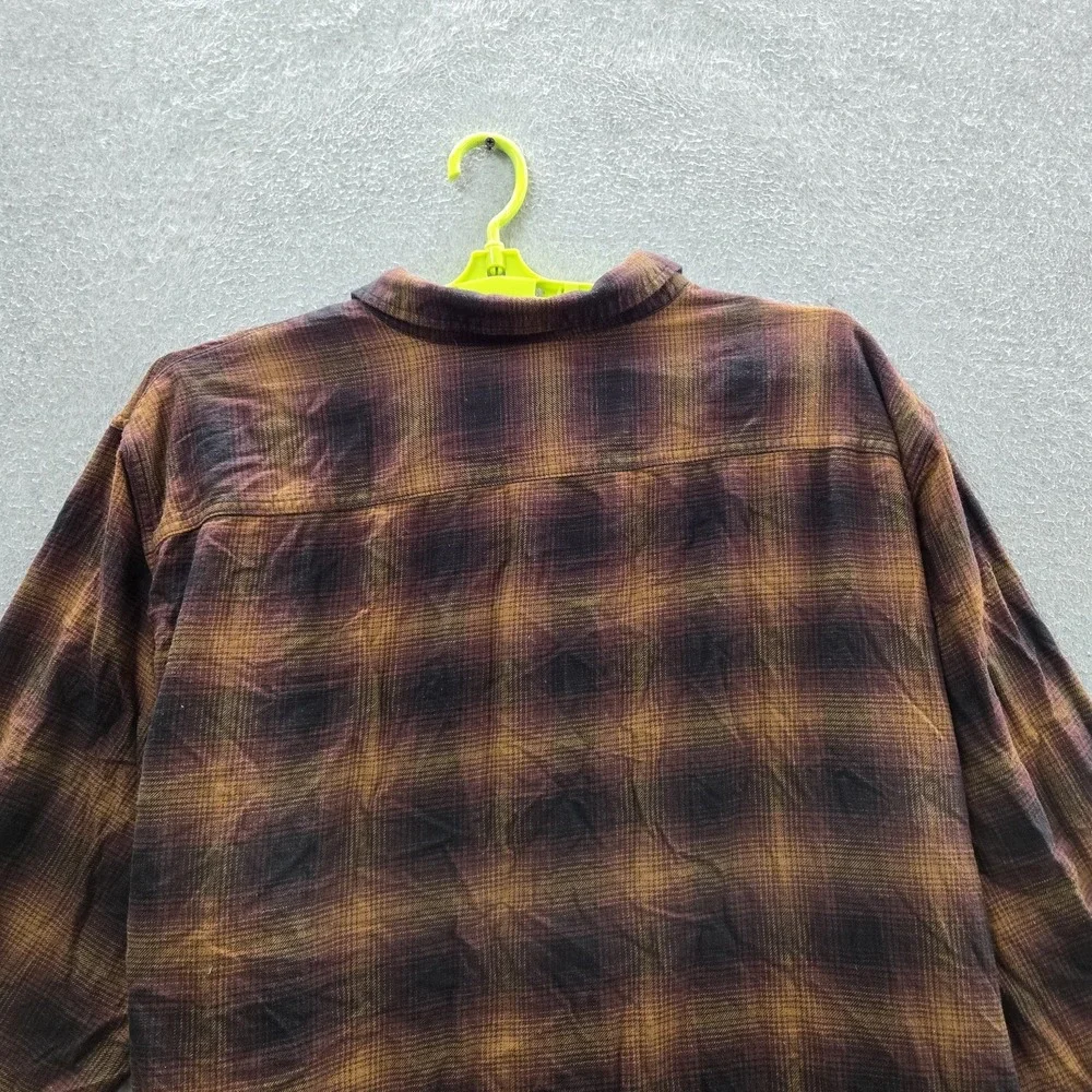 Levi's Men Button Up Shirt‎ 3XL Brown Plaid Flannel Casual Grunge Skate Work
